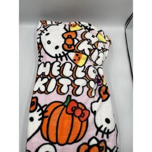 Sanrio Hello Kitty 2025 Halloween Pumpkin Fall Plush Throw Blanket 60x70 NEW!!!